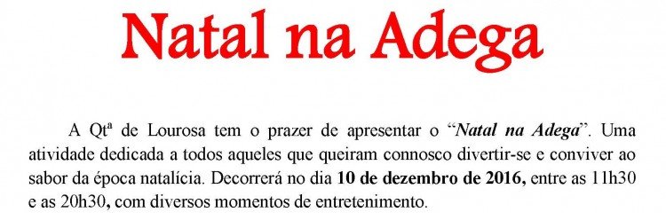 Natal na Adega da Quinta de Lourosa