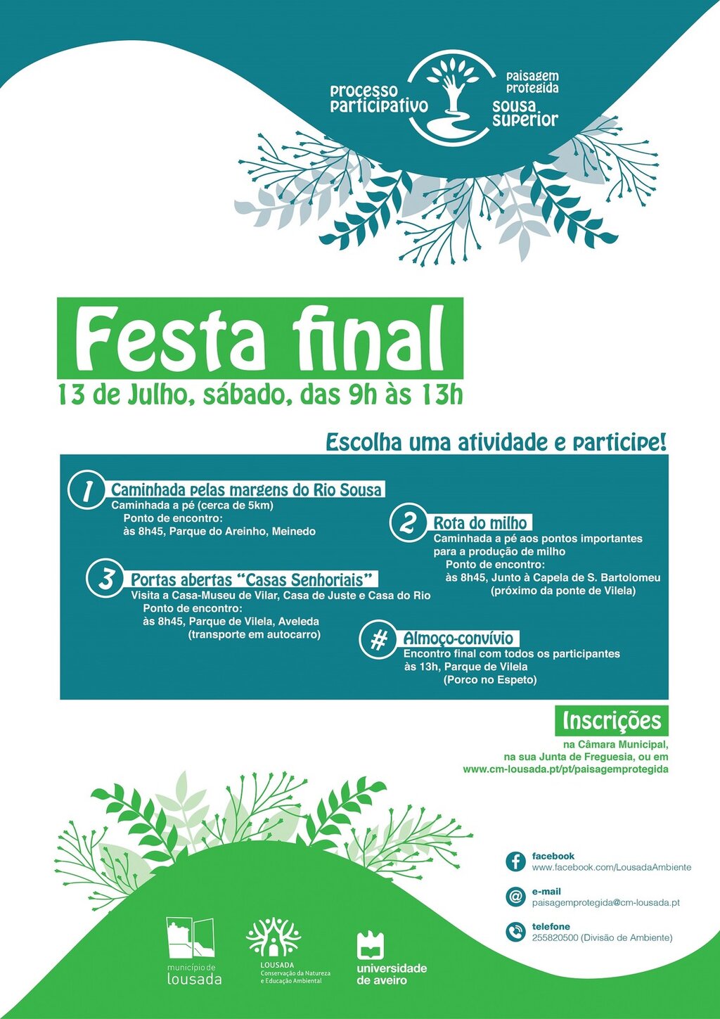 Festa Final da Paisagem Protegida do Sousa Superior dia 13 de julho
