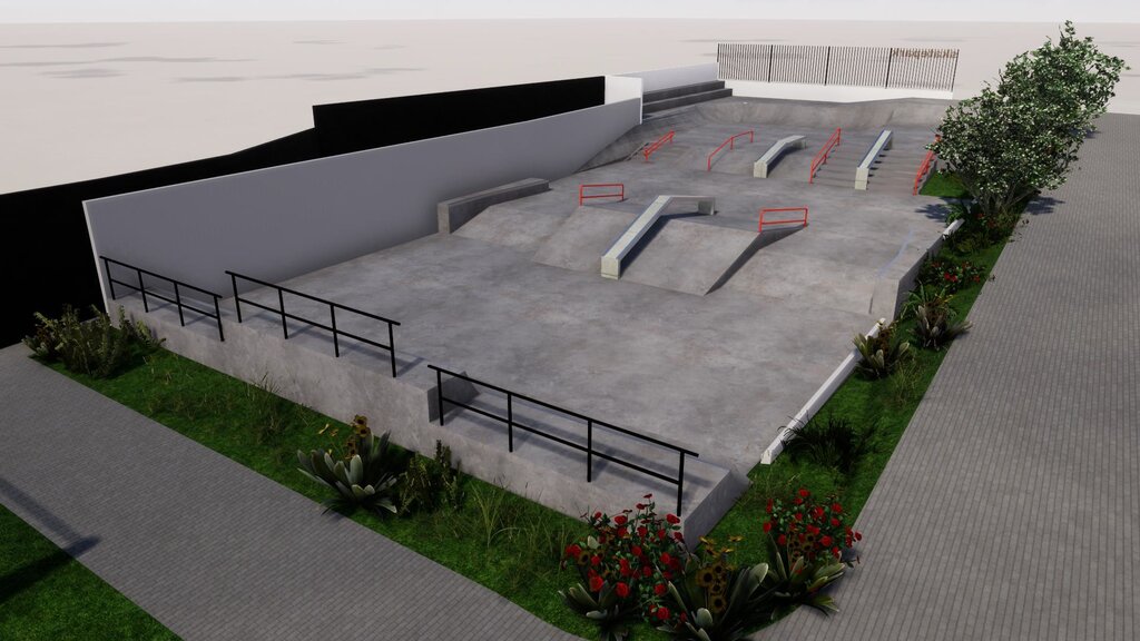 Skate Parque e Zona de Parkour no Parque Urbano