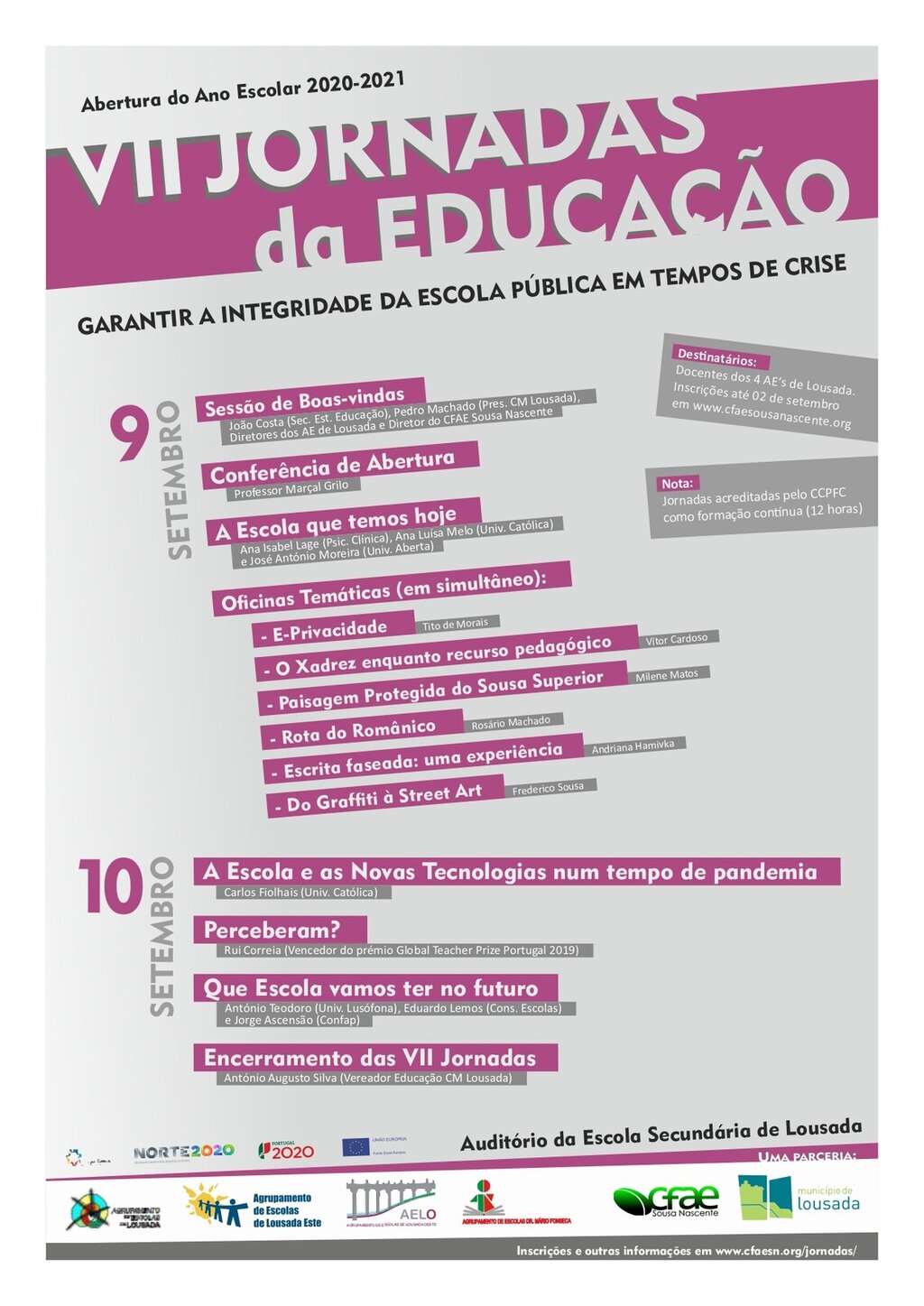 Jornadas da Educação de Lousada dias 9 e 10