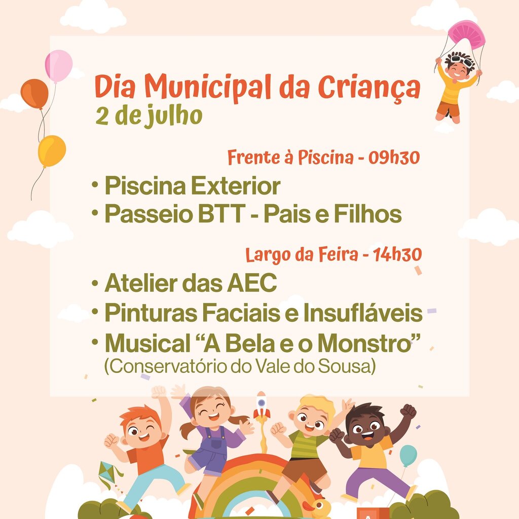 Dia Municipal da Criança no sábado