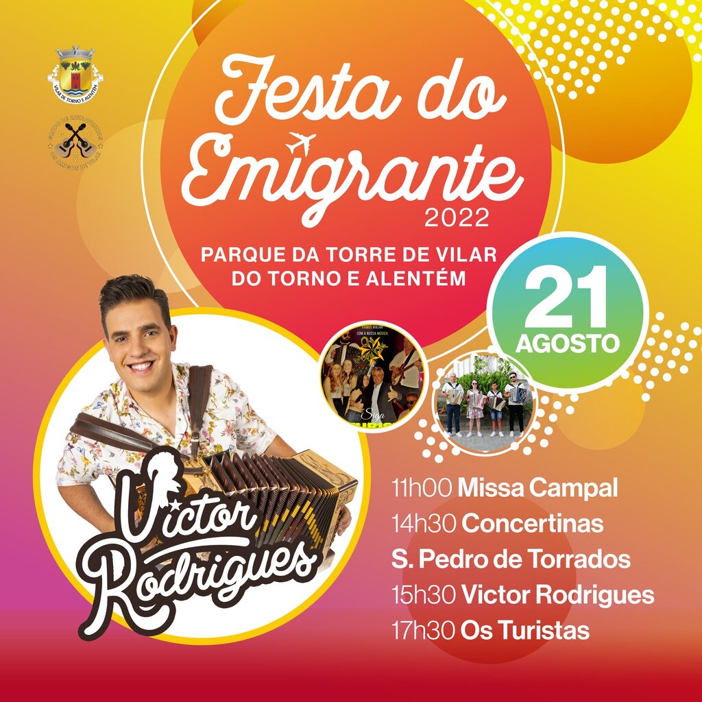 Festa do Emigrante no dia 21 de agosto