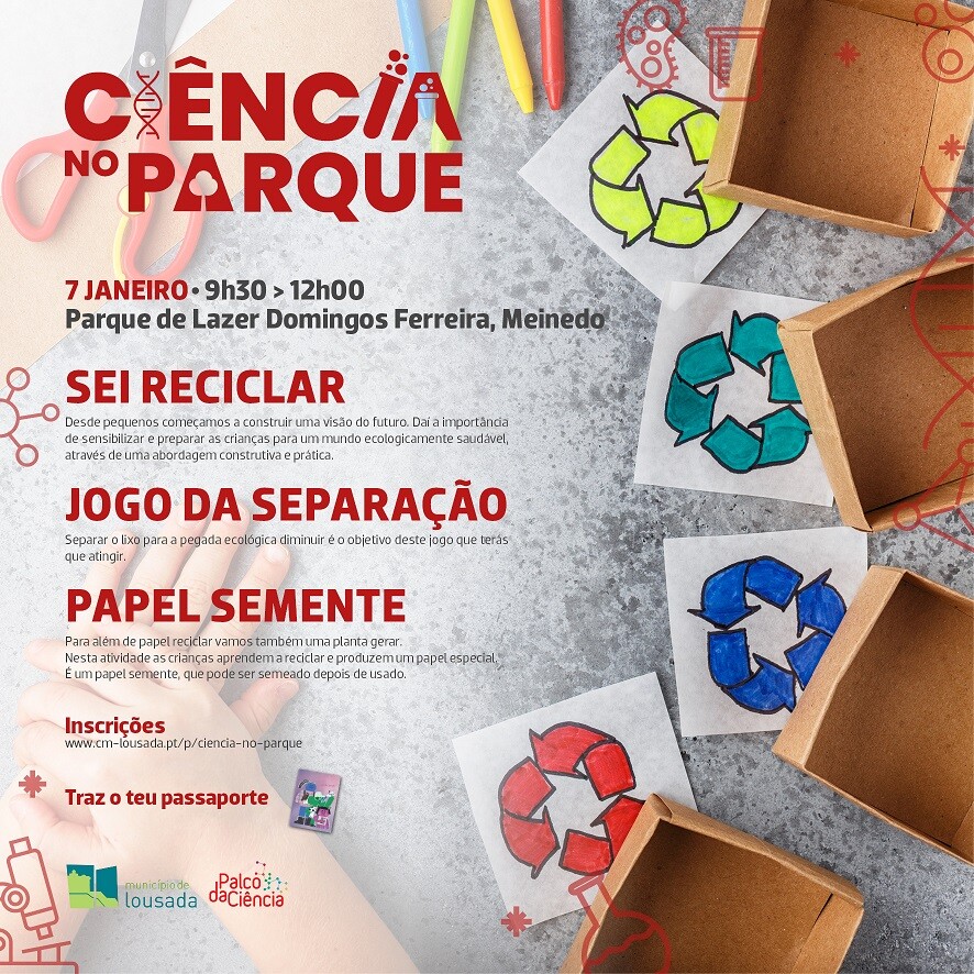 Ciência no Parque sábado dia 7 de janeiro