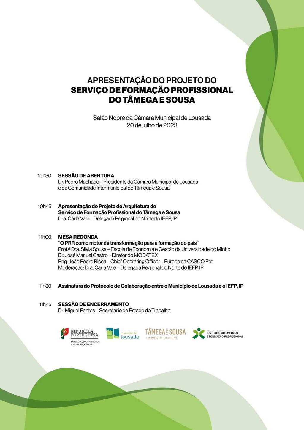 Secretário de Estado na assinatura de protocolo entre Município e IEFP