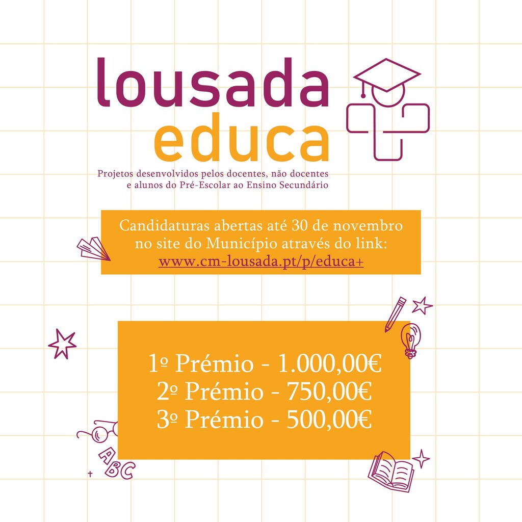 Candidaturas abertas até dia 30 para o Lousada Educa+
