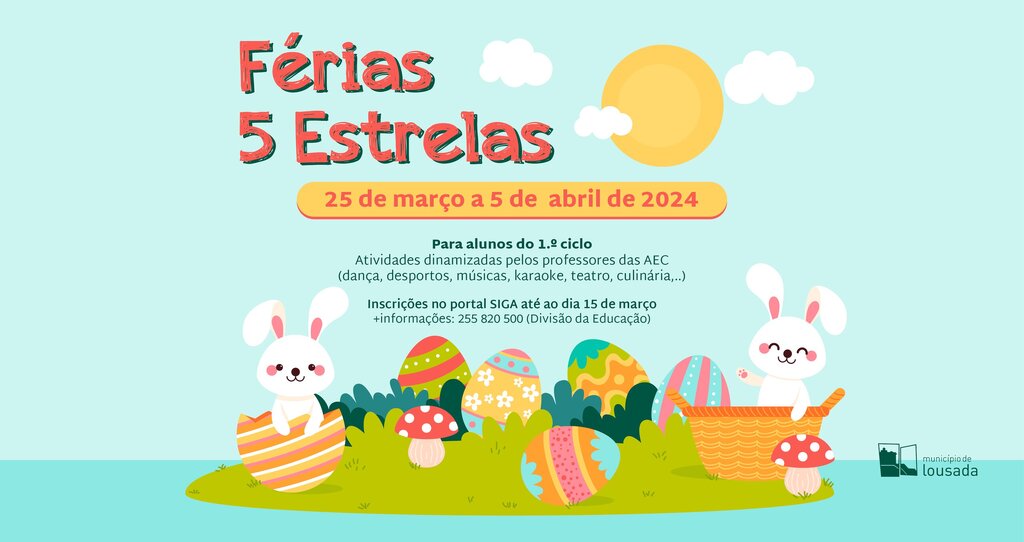 Férias da Páscoa vão ser 5 Estrelas