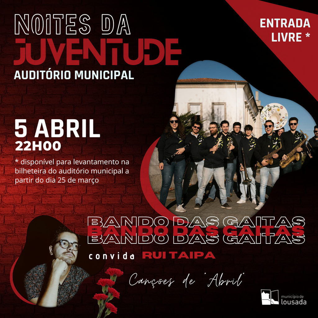 Noites da Juventude na sexta-feira com Bando das Gaitas
