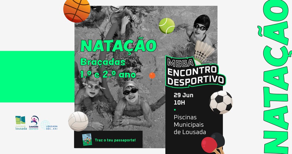 Mega Encontro de Natação no domingo