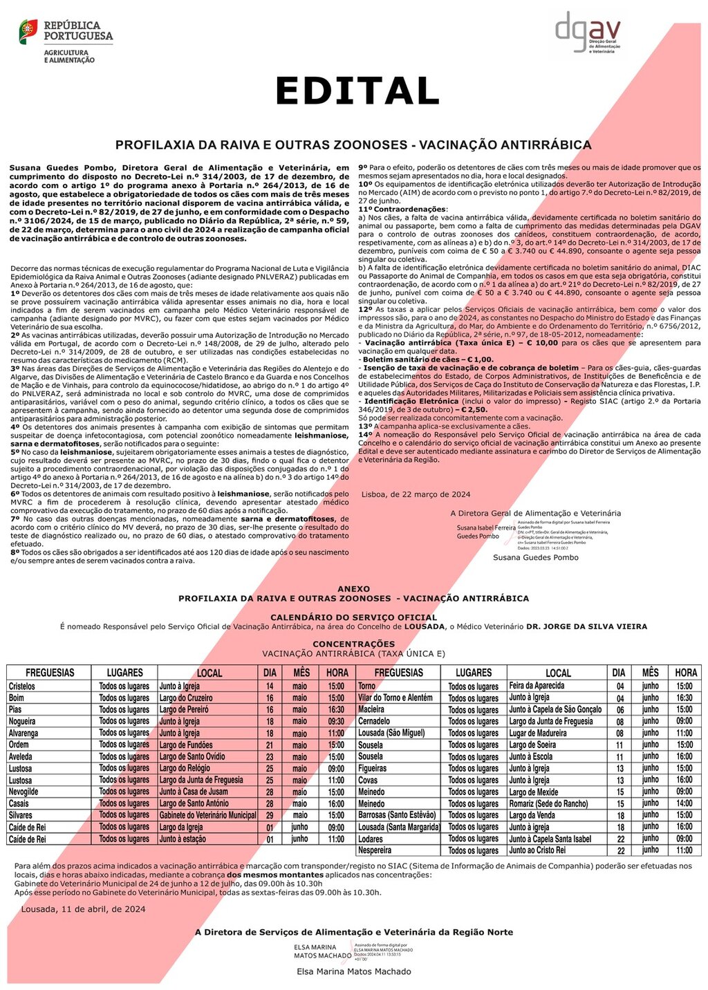 Edital - Vacinação Antirrábica 2024