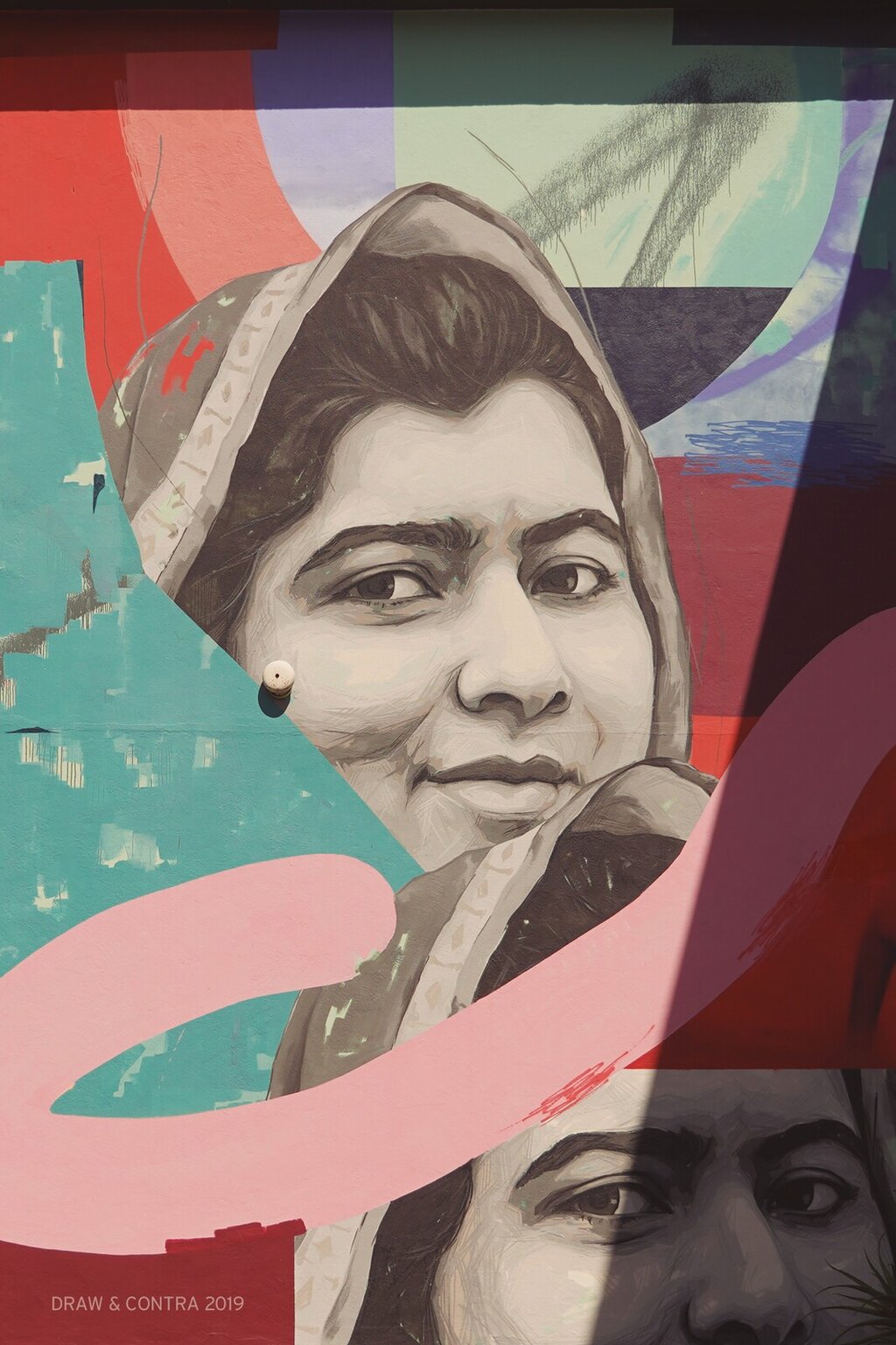 Malala Yousafzai - Mural na EB Lousada Este pintado por Frederico Draw