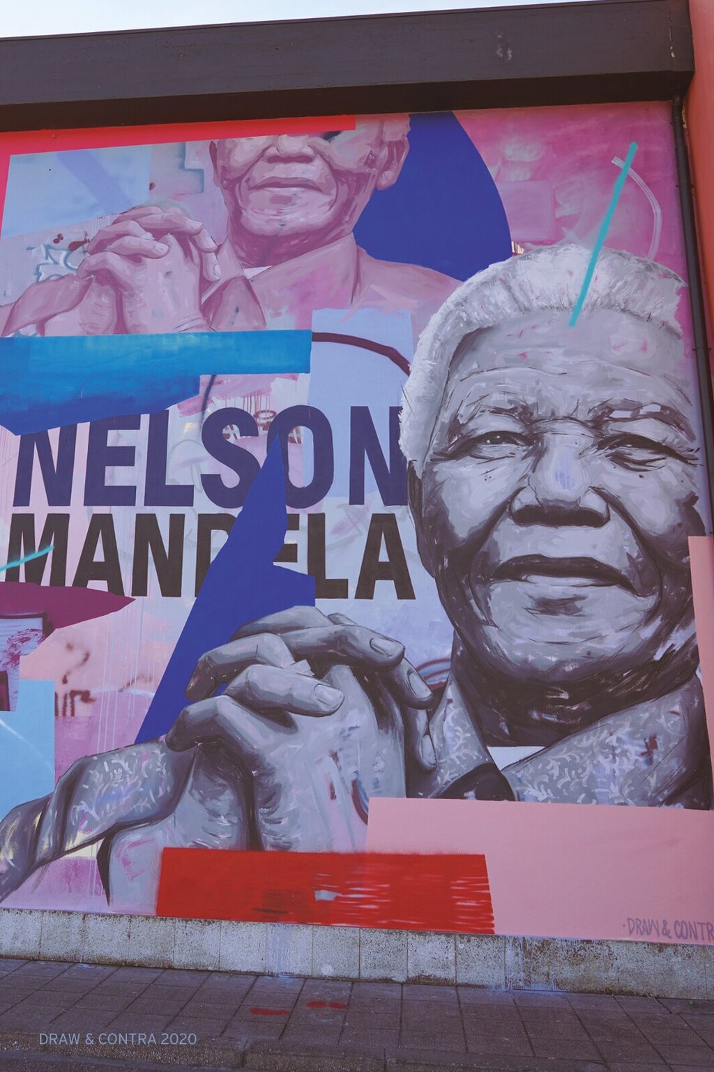 Nelson Mandela - Mural na EBS Lousada Norte pintado por Frederico Draw